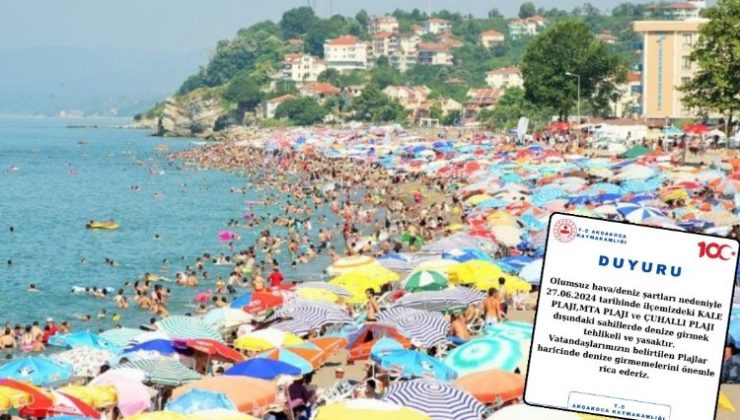 Akçakoca Kaymakamlığı belirli plajlar harici denize girmeyi yasakladı