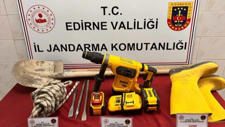 Edirne Enez’de kaçak kazı yapan şahıs yakalandı!