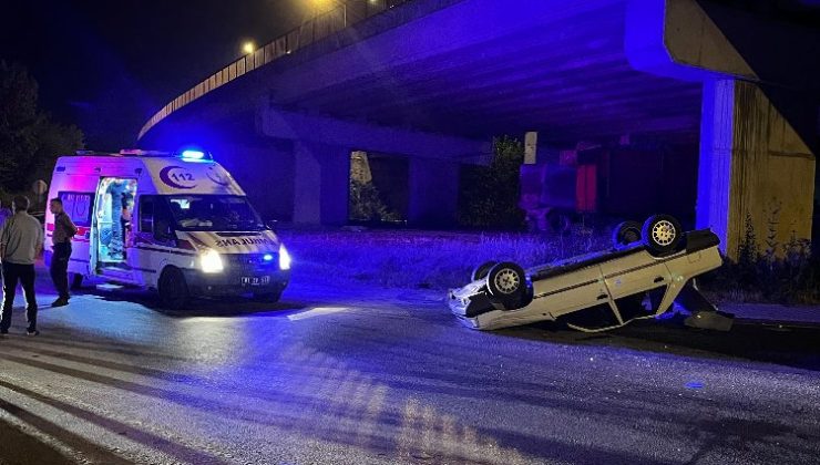 Düzce’de alkollü sürücü kaza yaptı