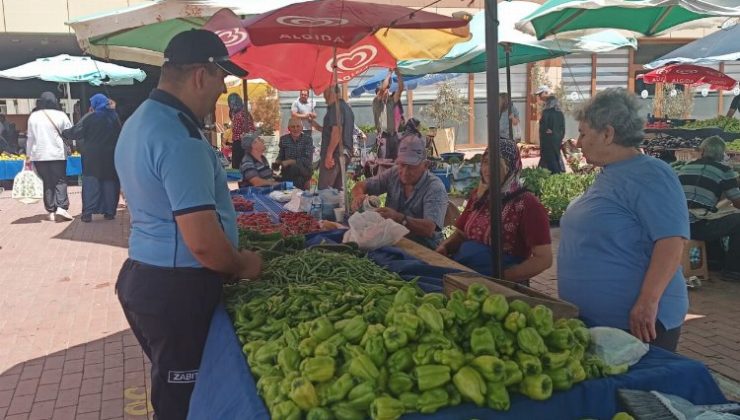 Edirne Keşan pazarında etiket kontrolü