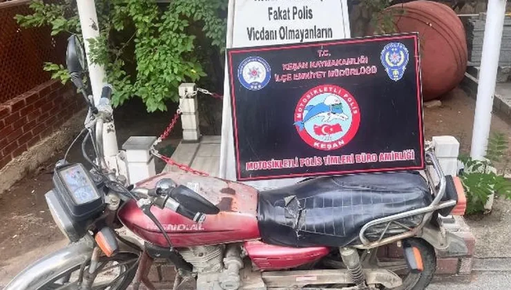 Keşan’da kayıp motosiklet bulundu!