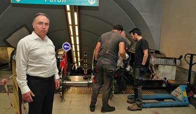 Metronun yürüyen merdivenlerinde geniş kapsamlı bakım çalışması