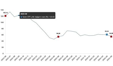 Tüik: Tarım ürünleri üretici fiyat endeksi (Tarım-ÜFE) yıllık %54,58 arttı, aylık %1,95 arttı