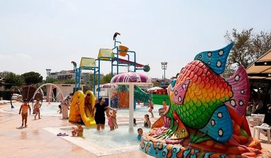 Aydın Büyükşehir Belediyesi tarafından Aydın’a kazandırılan Tekstil Park içerisindeki aquapark bu yıl da çocukların akınına uğruyor