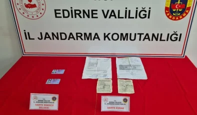 Edirne’de sahte belgelerle 3 kişi yakalandı