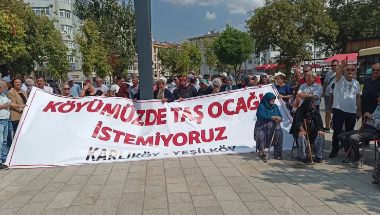 Karlıköy-Yeşilköy taş ocağına karşı köy halkı seferber