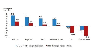 Tüik: Aylık en yüksek reel getiri BIST 100 endeksinde oldu