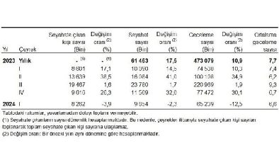 Tüik: Yurt içinde ikamet eden 8 milyon 262 bin kişi seyahate çıktı