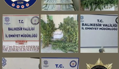 Balıkesir Emniyet Müdürlüğü tarafından Uyuşturucu Operasyonları Gerçekleştirildi