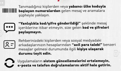 Günlük hayatta yaygın şekilde kullanılan mesajlaşma uygulamaları üzerinden gerçekleşebilecek dolandırıcılık girişimlerine DİKKAT! …