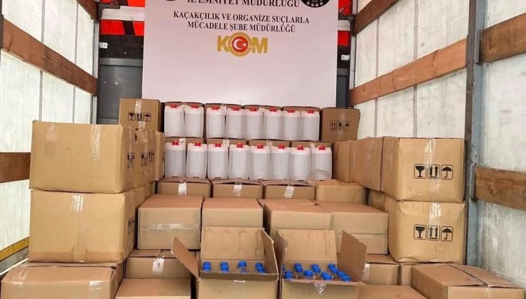 Samsun’da sahte içki yapımında kullanılan 2 ton etil alkol ele geçirildi…