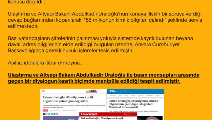 İletişim'den 'veri sızıntısı' iddiasına açıklama