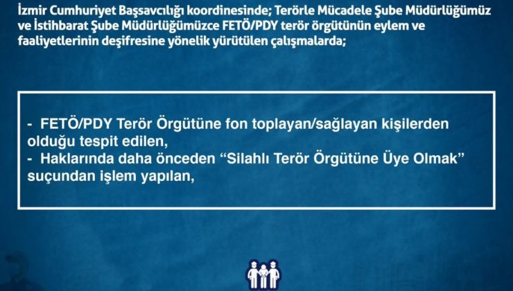 İzmir’de FETÖ/PDY terör örgütü üyesi 3 şahıs gözaltına alındı 
 İzmir Cumhuriyet…