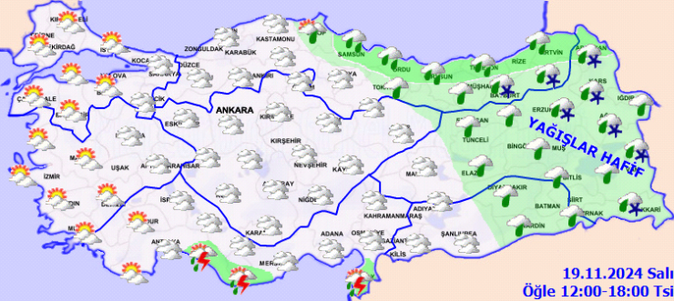 Türkiye geneli parçalı ve çok bulutlu… Doğu'da yağış var