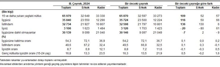 İşsizlik 3. çeyrekte yüzde 8,7'ye geriledi!