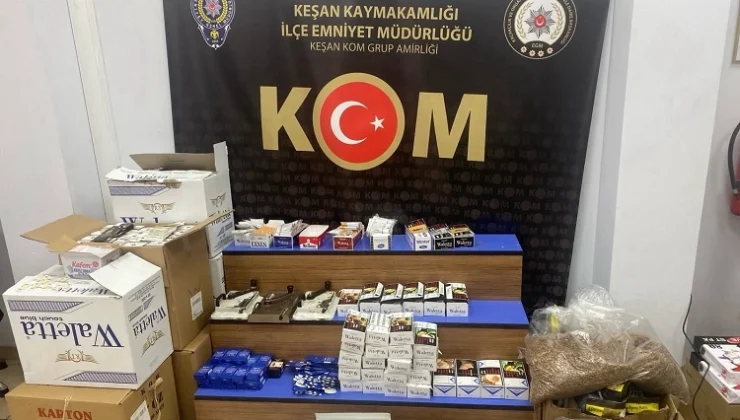 Edirne Keşan'da kapsamlı kaçakçılık operasyonu